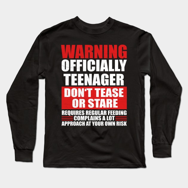 Warning Officially Teenager Long Sleeve T-Shirt by funkyteesfunny